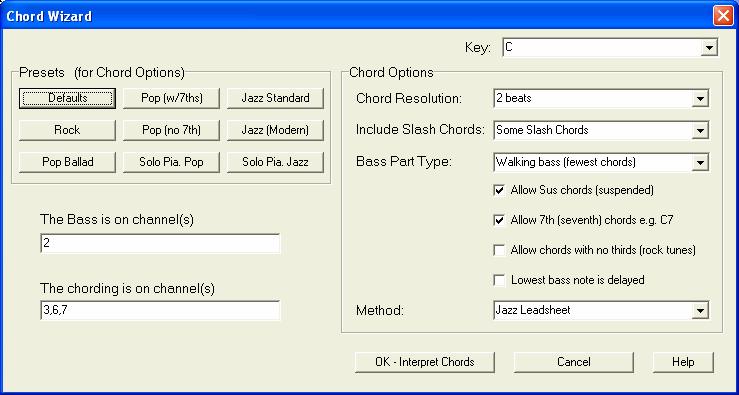 Chord Wizard Right click in the Chords window to open this menu with Chord Wizard options. If you select MIDI Chord Wizard the program will automatically detect the chords in the song.