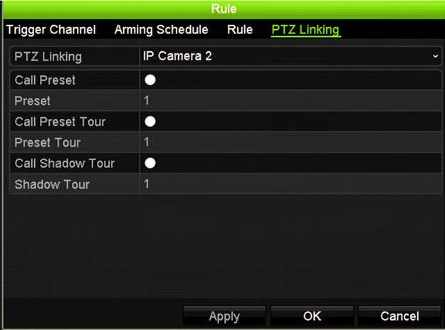 6. Select the arming schedules for the external alarm.