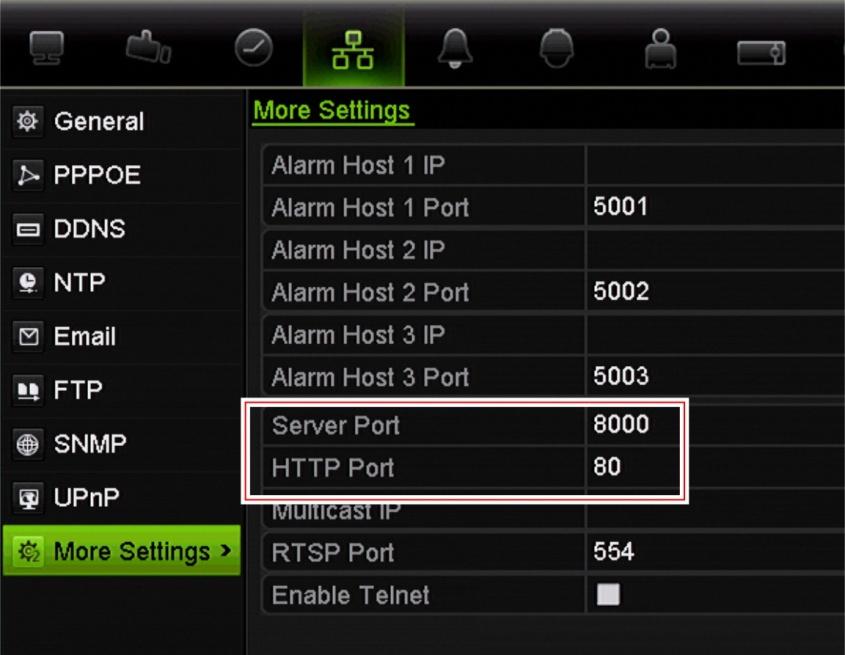 To change the default ports: 1. From the menu toolbar, click Network Settings > More Settings. 2. Enter the new Server Port and HTTP Port values. 3. Click Apply to save the settings. 4.