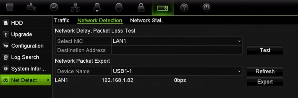 3. The latest information is displayed on the bandwidth used by remote live and playback as well by Net Receive Idle and Net Send Idle. Click Refresh to update the information.