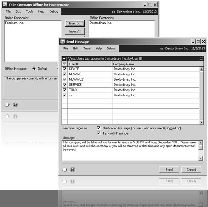 Open Form, Navigation List, SmartList, or Web Page GP2013 R2 -Take Company