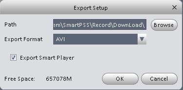 export setup window will appear.