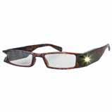These unisex tortoise-framed lighted readers feature bright LED lights (one on each temple, with