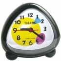 25 Analog Talking Triangle Clock Clear female voice announces time at the push of the large button on top.
