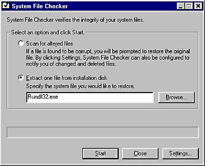 Figure 1. In the Specify the system file you would like to restore box, type Rundll32.exe.