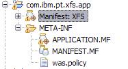 Open the application manifest file. You will see the Contained Bundles in the list.
