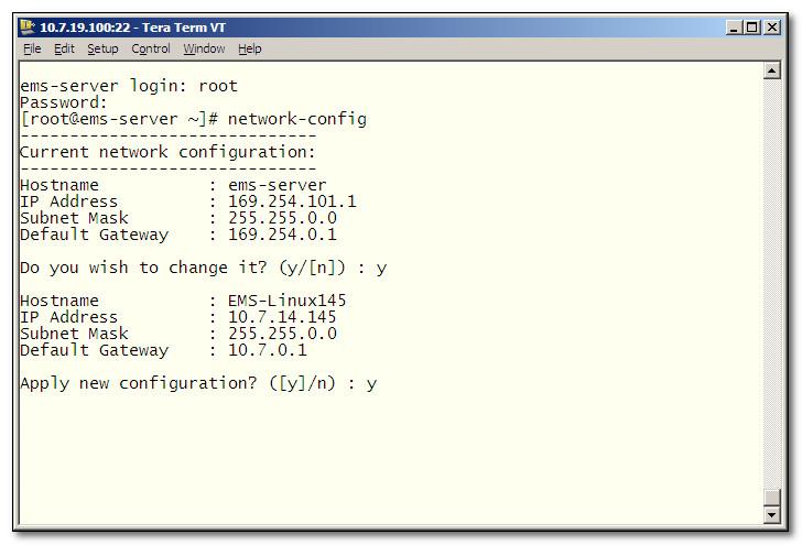 One Voice Operations Center Figure 6-6: Linux CentOS Network Configuration Note: This script can only be used during the server installation process.