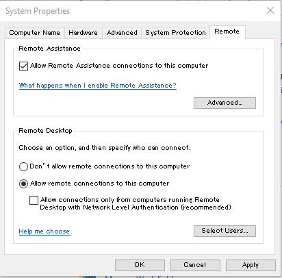 Uncheck Allow connections only from computers running remote Desktop with Network Level Authentication With NLA disabled, you are not prompted for your credential when connecting to a remote computer.