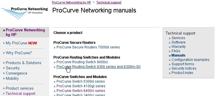 ProCurve Networking Web Site Figure 1-3.