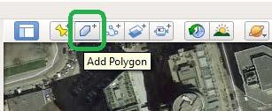 3. Select the Add Polygon tool from the top menu. 4. The New Polygon dialog box appears. 5. Enter the name of the facility in the Name field.