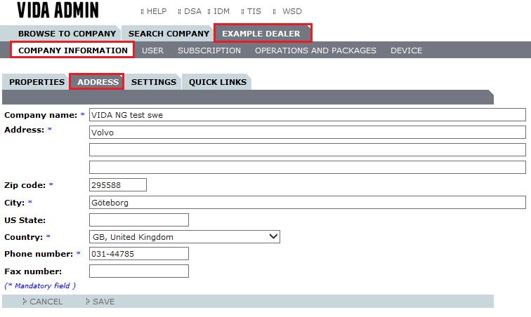 3 The COMPANY INFORMATION / PROPERTIES tab 3.1.