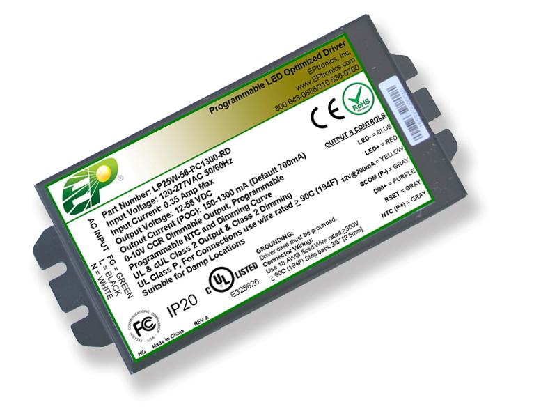 Model: LP Series Environmental LP Drive Mode: Flicker Free Programmable Constant Current Output Voltage: 12-56VDC Output Current: Set by resistor value (Rset) or GUI Programmable Output Current