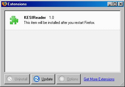Uninstalling the KESIReader Firefox Extension If you are updating from Kurzweil 3000 Version 9, you must uninstall any older version of the KESIReader extension.