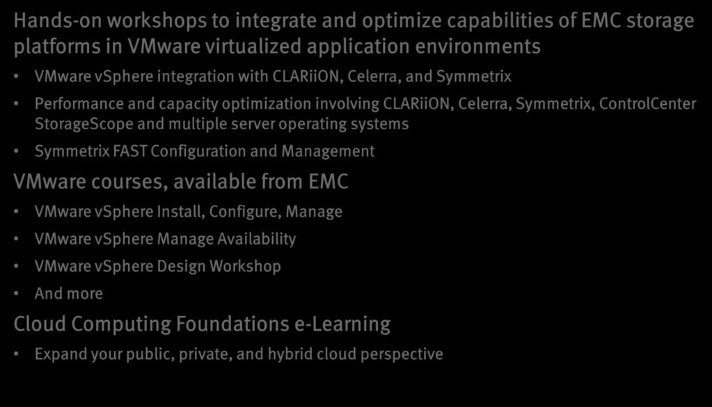 virtualized application environments VMware vsphere integration with CLARiiON, Celerra, and
