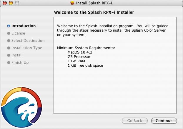 INSTALLING THE SPLASH RPX-I SERVER SOFTWARE 18 INSTALLING THE SPLASH RPX-I SERVER SOFTWARE This chapter describes how to convert the Power Mac into a Splash RPX-i Color Server by installing server