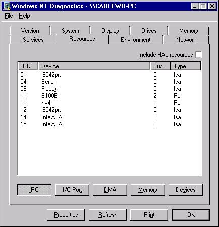 numbers. To do this in Windows NT, use these steps: 1. Go to Start>Programs>Administrative tools>nt Diagnostics: 2.