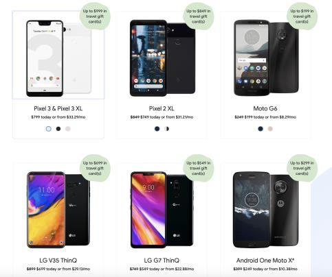Equipment Fully supported devices: Current phones designed for Fi are Pixels, Moto G7, Moto G6, LG G7 ThinQ, LG V35 ThinQ, and Android One Moto X4.