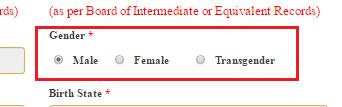 Gender: Select your Gender Aadhaar Card Number/Enrollment No.: This is an optional item.