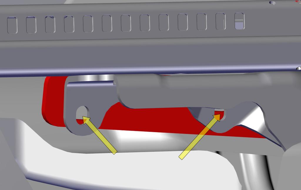 Align the holes to the ones in the lower seat track rails.