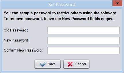4.3. Set Password To enhance the security of the system, you can set a password on it.
