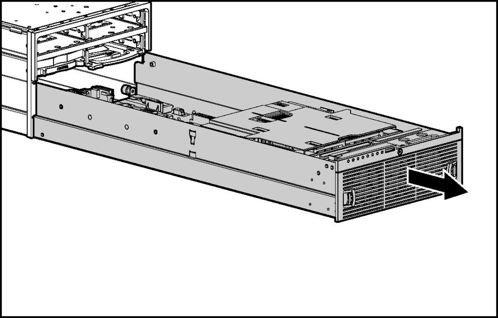 Installing the Server Blade and Options 11. When the system board tray lever is completely forward, slide the system board tray out of the chassis.