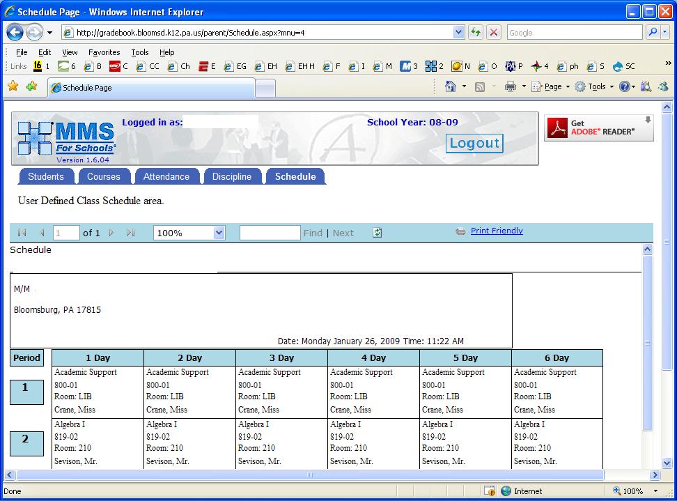 similar to this: Schedule The final tab is the