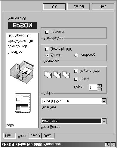 4-4 Printing with EPSON Drivers for Windows Note Many application settings override the printer s Paper options. Always verify settings to get the results you expect.