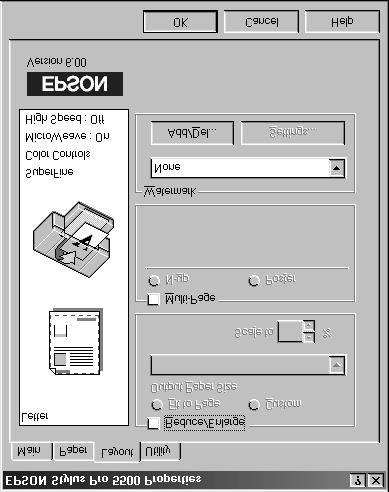 Printing with EPSON Drivers for Windows 4-5 If your size is not listed, select User Defined. Then enter the size in hundredths of an inch (or centimeters). 4. Make the settings you want for Copies, Orientation, and Printable Area.