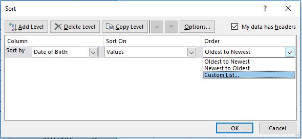 4.4 Sorting Months, Weekdays, or Custom Lists Excel normally sorts text in alphabetical order, but it can sort on the basis of any of its custom lists if you want it to.