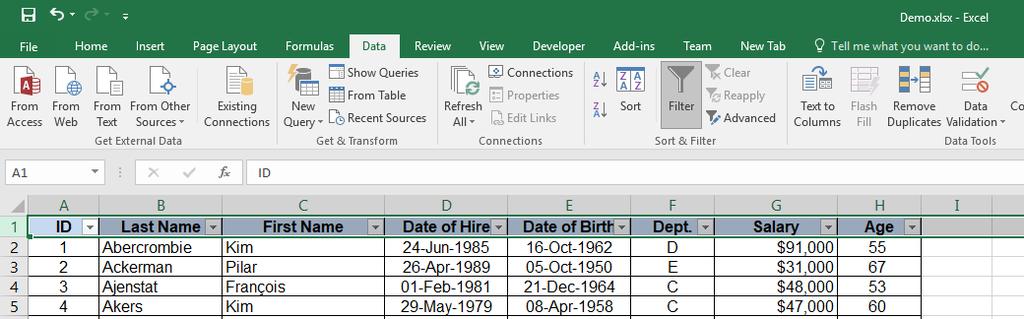 3. Filtering Filtering is a quick and easy way to find and work with a subset of data in a range. A filtered range displays only the rows that meet the criteria you specify for a column.