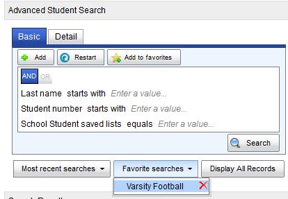 To Delete a Favorite Search 1. Click the button. 2.