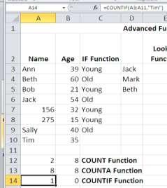 1 which Count function was used to get the results in A12 and B12? 5. In Figure 3.