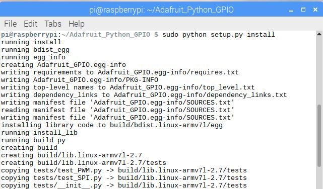 Figure-11 The above command will create a folder named Adafruit_Python_GPIO. Move into that folder using the command: $cd Adafruit_Python_GPIO.