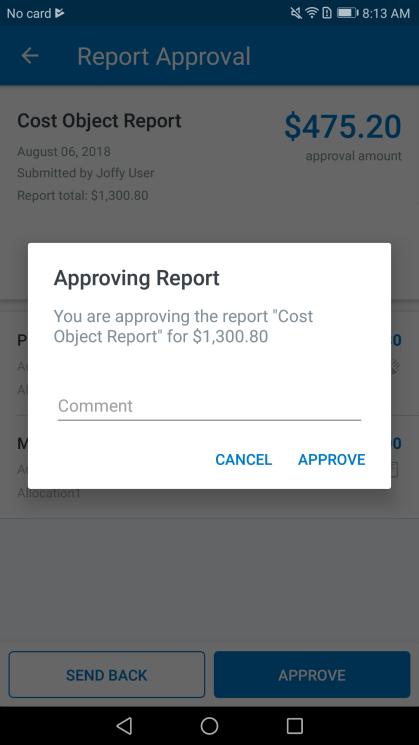 ipad 1) When ready to approve an expense report, tap Approve.