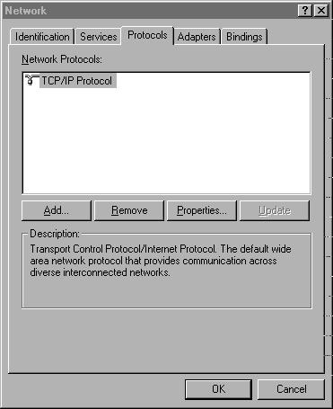 Configuring Client TCP/IP 3. Click on the Protocols tab. 4.