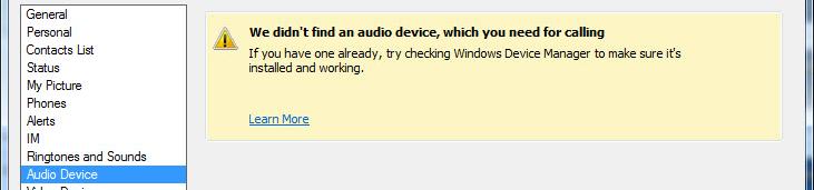 Note: If you do not have a device for audio input,