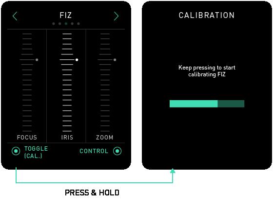 FIZ VIA MIMIC Introduced with Firmware v1.1, MIMIC s new FIZ interface allows users to control FIZ motors connected on MōVI Pro s TSU or lenses that have internal motors via RED RCP.