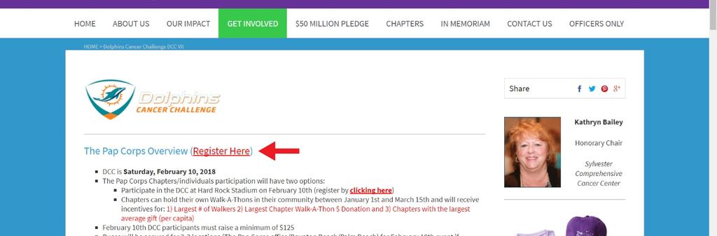 4. Click on the red Register Here link on the top part of the page This