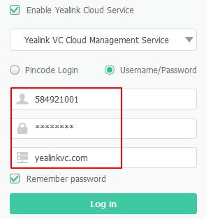 Click ->Cloud. 2. Check Enable Yealink Cloud Service checkbox. It is checked by default. 3.