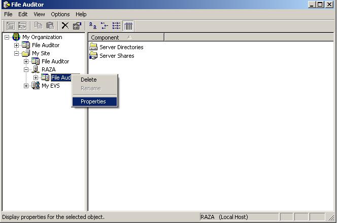 3. In the left pane, expand the server on which NTP Software File Auditor is installed and