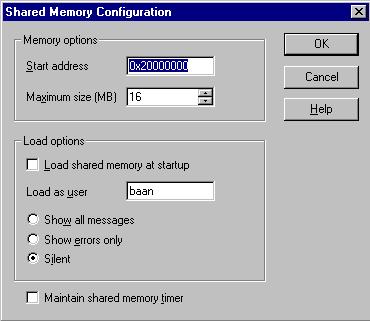 To istall BAAN IV for DB2 Uiversal Database To cofigure the Baa Shared Memory Services The Baa Shared Memory is set to start automatically after istallatio.