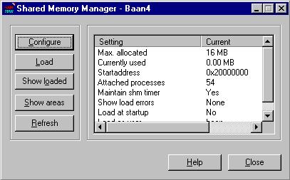 To istall BAAN IV for DB2 Uiversal Database The Load Optios group box: Load Shared Memory at Startup: Select this check box to load shared memory at system startup.