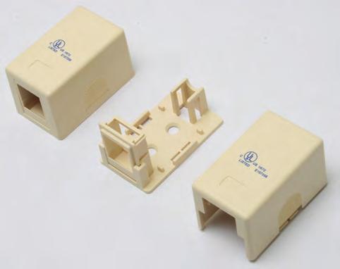 Port Keystone Jack Surface Mounted Box White Poly Bag Inline Coupler Materials: ABS UL94V-0, ivory or white color Mounted Box: Double
