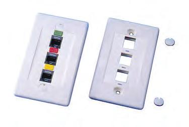 Flush Plate with ICON Slot The flush plate combines high capacity with multiple connectors, fits all types of standard keystone jacks or connectors with keystone jack mounted devices.