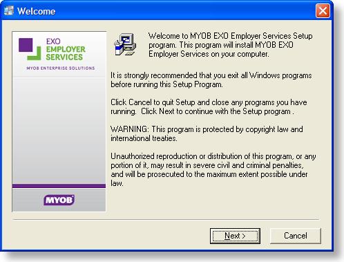 Installation Upgrading MYOB EXO Employer Services Manually If you are unable to download the update using the Upgrade Software Online function, visit the MYOB