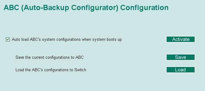 System File Update By Backup Media Auto load system configurations when system boots up Enable Enables Auto load system configurations when system boots up Enable