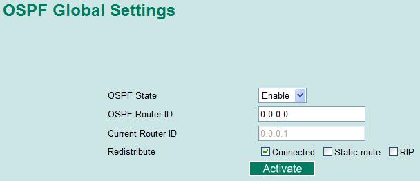 OSPF Global Settings Each L3 switch/router has an OSPF router ID, customarily written in the dotted decimal format (e.g., 1.2.3.4) of an IP address. This ID must be established in every OSPF instance.