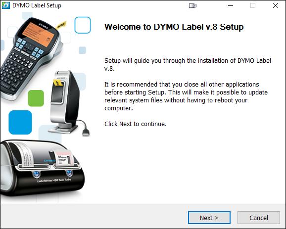 Install Options and select Install DYMO