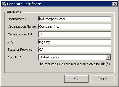Chapter 2 Headquarters configuration Figure 2.18 Creating SSL certificate for the Clientless SSL-VPN and the web rozhraní 2.
