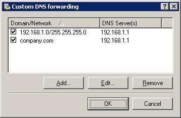 4.2 Configuration of a filial office server for DNS forwarding by the IP address of the remote firewall host s interface (i.e. interface connected to the local network at the other end of the tunnel).